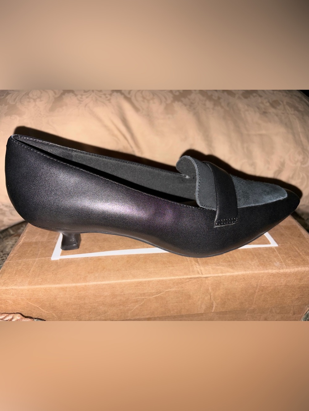Scarlyt Mabel Black Leather Women's Heels